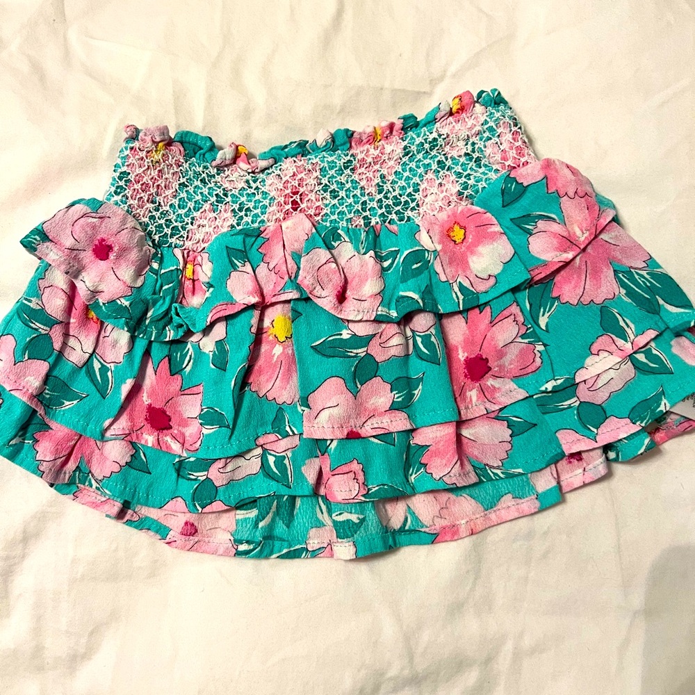 GB girls smocked floral skirt